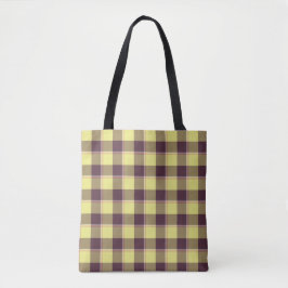 Flax and Livid Brown Plaid Yellow Tasche