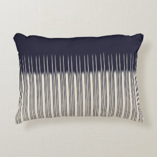 Flax/Deep Blue Stilvolle Streifenmuster Zierkissen
