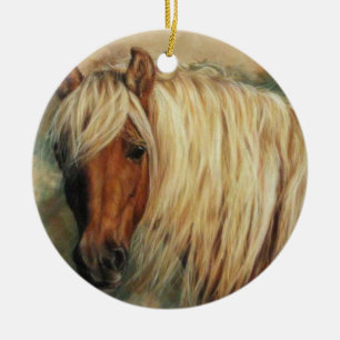 Flaxen Shetland Pony Keramik Ornament