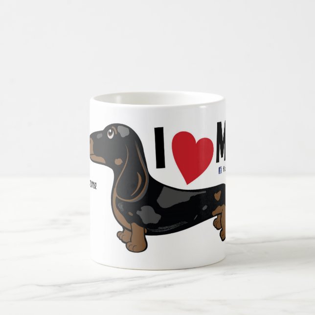 FLDR "ich Liebe mein" glattes Dapple Dackel-Becher Kaffeetasse (Mittel)