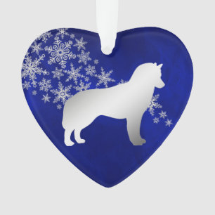 Fléau de neige en argent bleu Husky sibérien