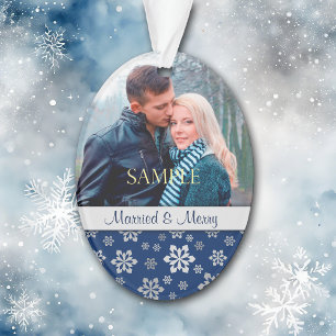 Fléau de neige en argent bleu Marié & Joyeux Noël