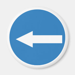 Flèche bleue gauche Signal routier Magnet