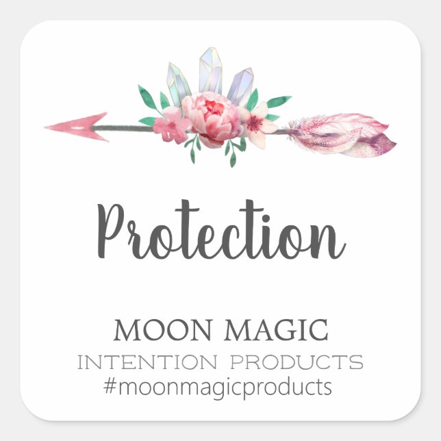 Flèche de cristal Intention Florale Étiquettes bou (Devant)