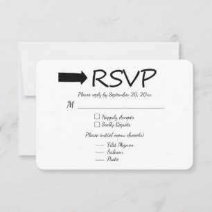 Flèche RSVP noir et blanc Mariage / Fête