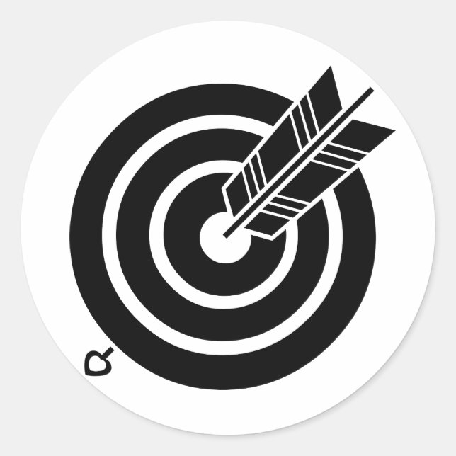 Flèche sur la cible ronde Stickers & Étiquettes (Devant)