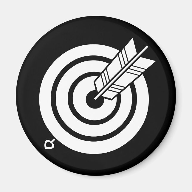 Flèche sur une cible ronde Magnets (Devant)