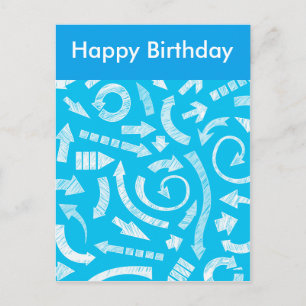 Flèches Bleues Scribblées Carte postale