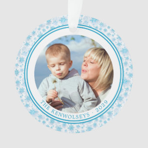 Flèches de neige bleu Icy Famille Noël 2 Côtés