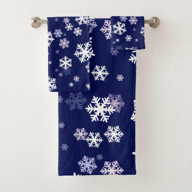 Flèches de neige bleues et blanches sur fond bleu  (En situation)