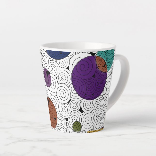 Flèches et cercles Latte Mug (Angle droit)