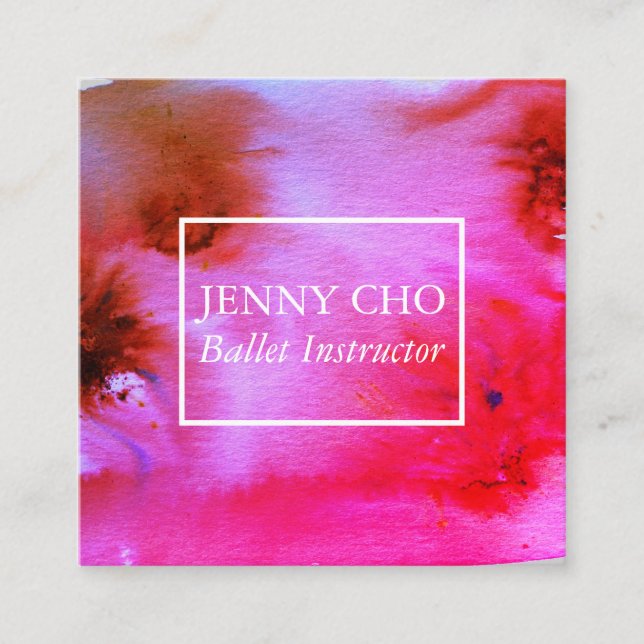 Flèches et éclaboussures carte de visite d'aquarel (Devant)