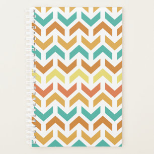 Flèches rétro Chevron Orange Or Turquoise