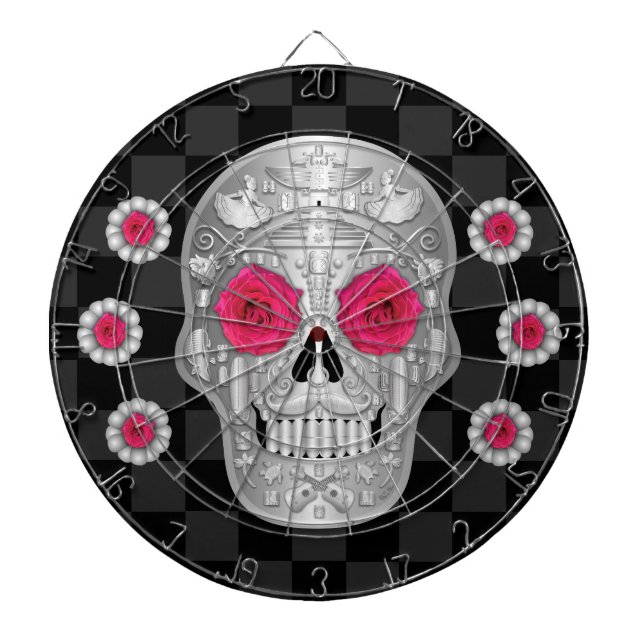 Fléchettes Cible de flechettes Chrome Calavera (Rose rose) (Devant)