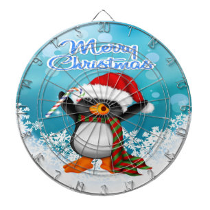 Fléchettes Joyeux Noël Cible de flechettes de pingouin