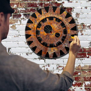 Fléchettes Steampunk Rousty Gears Custom Message Cible de fle