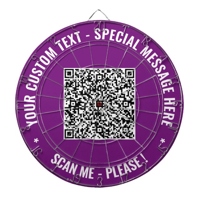 Fléchettes Votre Cible de flechettes de code QR avec texte et (Devant)