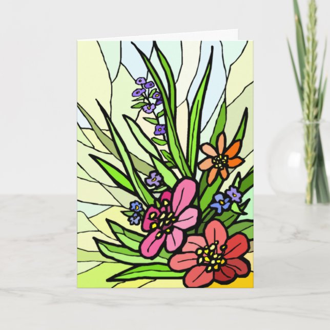 Fleck-GlasBlumen-Garten-Karte Karte (Vorderseite)