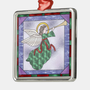 Fleck-Glasengelsentwurf Weihnachtsbaum-Verzierung Silbernes Ornament
