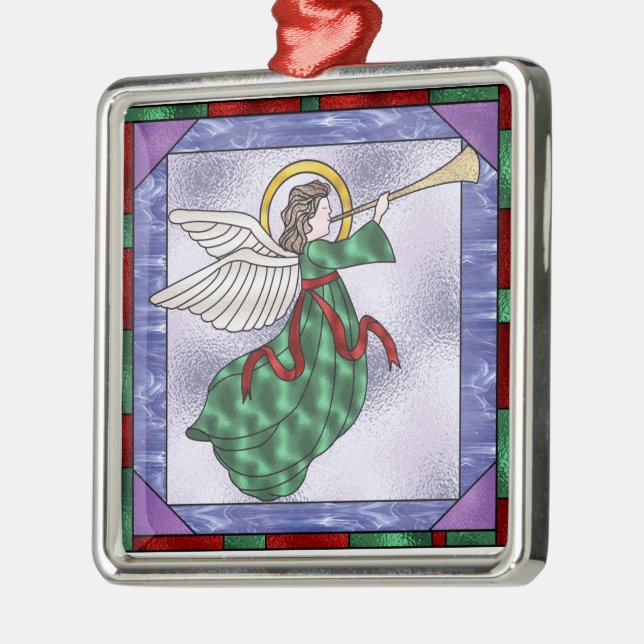 Fleck-Glasengelsentwurf Weihnachtsbaum-Verzierung Silbernes Ornament (Links)