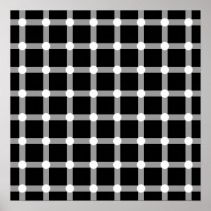 Fleck-weiße Linie Gitter-Quadrat-optische Poster