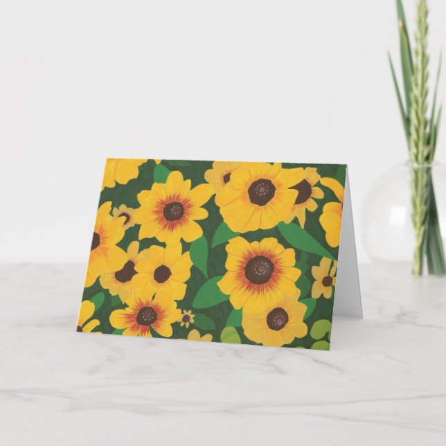 Flecken der gelben Sonnenblumen, die Gruß-Karten Karte (Vorderseite)