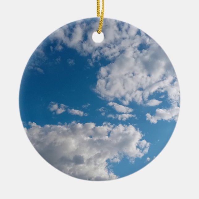 Flecken der weißen Wolke Keramik Ornament (Vorne)