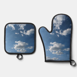 Flecken der weißen Wolke Ofenhandschuh & Topflappen-Set