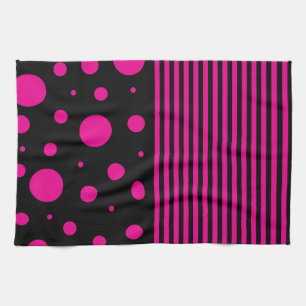 Flecken und Streifen in Magenta und Schwarz Geschirrtuch