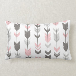 Fleckende Pfeile Pillow - rosa und grau auf weiß Lendenkissen