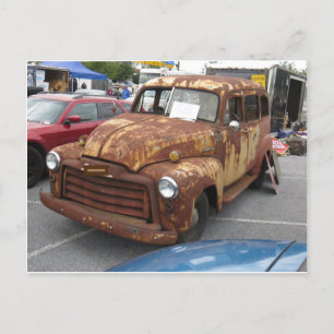 Fleckenrostwagen Postkarte