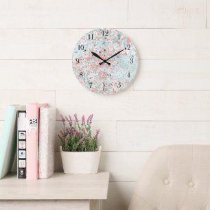 Fleckige Farben Große Wanduhr