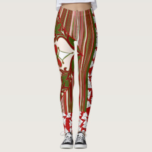 Fleckige Streifen-Weihnachtsfeier-Leggings Leggings