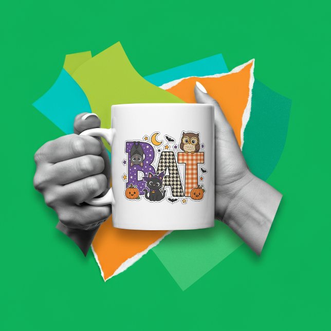 Fledermaus-Buchstaben-Block Kaffeetasse (Von Creator hochgeladen)