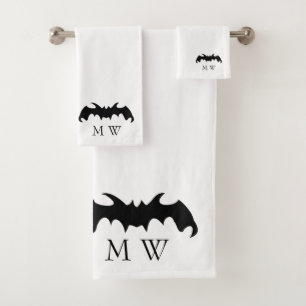 Fledermaus-Design Monogrammiert Badhandtuch Set