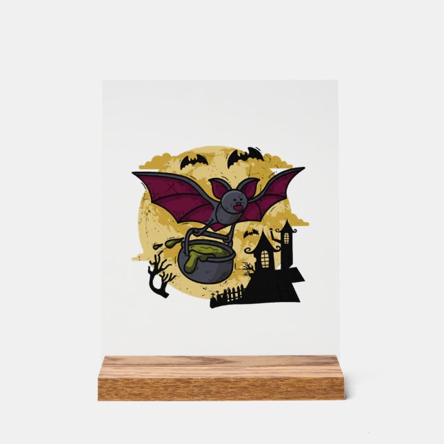Fledermaus Halloween Acrylschild (Vorderseite)