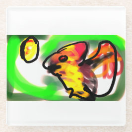 Fledermaus Kunst Glasuntersetzer