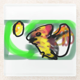 Fledermaus Kunst Glasuntersetzer