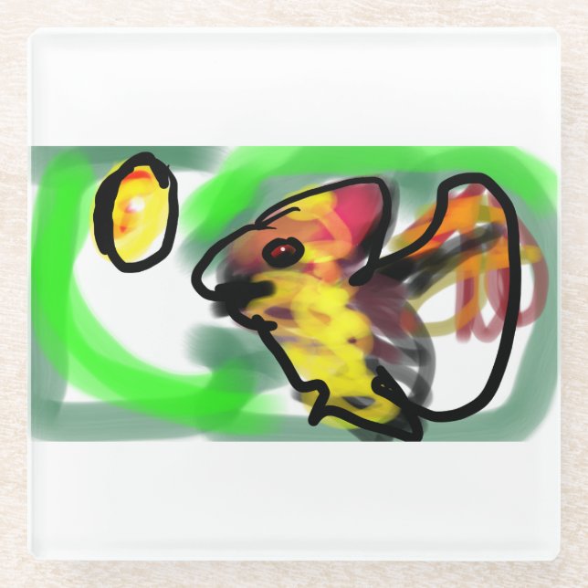 Fledermaus Kunst Glasuntersetzer (Vorderseite)