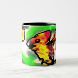 Fledermaus Kunst Zweifarbige Tasse