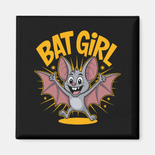 Fledermaus Mädchen Damen süße Cartoon fliegendes T Magnet