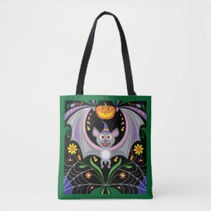 Fledermaus-Midnight-Kürbisfeld Tasche