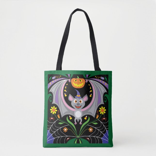 Fledermaus-Midnight-Kürbisfeld Tasche (Vorderseite)