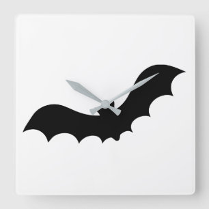 Fledermaus-Silhouette Quadratische Wanduhr
