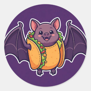 Fledermaus-Taco-Kostüm Halloween-Klassiker-Rundauf Runder Aufkleber