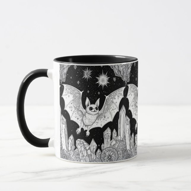 Fledermaus unter magischem Sternenhimmel Tasse (Links)