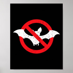 Fledermaus-Verbot Halloween Vampir Gruselig  Poster