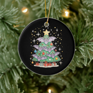 Fledermaus Vogel Weihnachtsbaum Xmas Lichter Santa Keramik Ornament