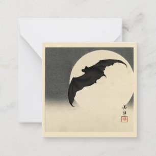 Fledermaus vor dem Mond von Biho Takashi Mitteilungskarte