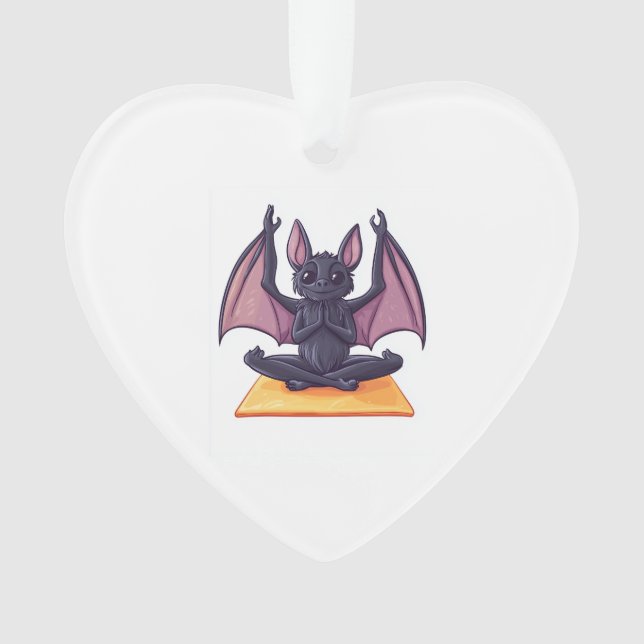 Fledermaus-Yoga-Fluss Ornament (Vorderseite)